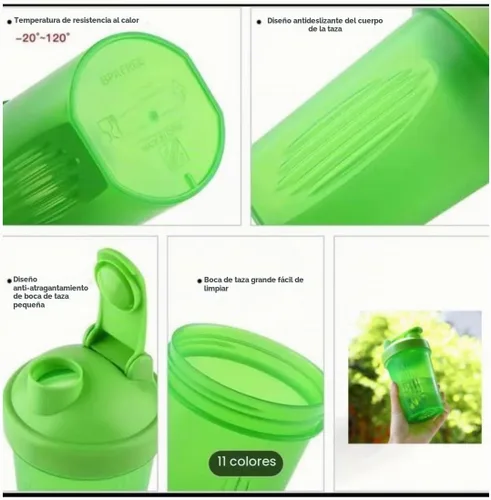 Vista 2 de CHNLML Botella Agitadora de Proteínas 400ML/16Oz con Bola Agitadora para Batido de Proteínas, Botella Agitadora con Bola Mezcladora, A Prueba