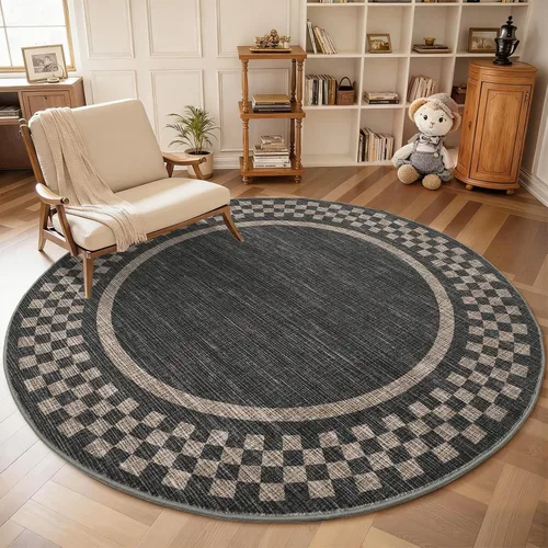 Vista 111 de GarveeHome Alfombra lavable de 5 x 7 pies para sala de estar, alfombra Beige festoneado
