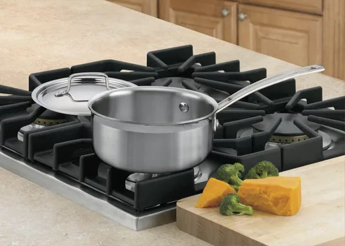 Vista 3 de Cuisinart MCP19-16N Multiclad Pro - Sartén de triple capa de 1.5 cuartos de galón, cacerola con tapa y MultiClad Pro - Sartén abierta de 8 pulgadas