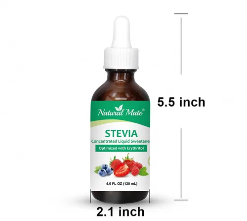 Vista 5 de Edulcorante líquido de stevia (optimizado con eritritol) 4 onzas líquidas (4.1 fl oz) - Botella de vidrio 1 paquete