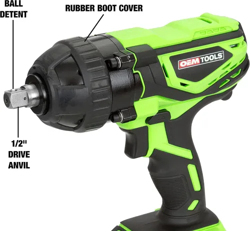 Vista 4 de OEMTOOLS 24481 Llave de impacto (uso pesado, llave de 1/2 pulgadas. de ion de litio), 1 unidad