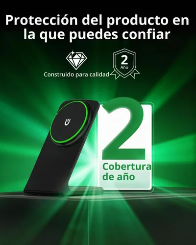 Vista 8 de Base de Carga MagSafe 15W Cargador Magnético Inalámbrico para iPhone 17/Air/16/15/14/13/12 Serie (Negro Onyx)