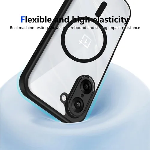 Vista 520 de Funda magnética transparente compatible con Xiaomi 17T, color negro 2 en 1 PC + TPU cubierta de teléfono a prueba de golpes, carcasa protectora