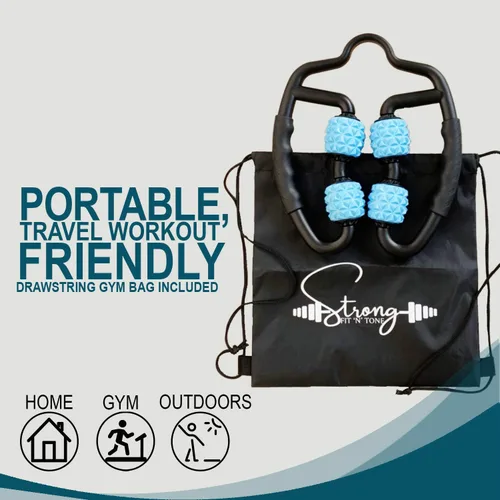 Vista 3 de Masajeador de tejido profundo con rodillo de espuma Herramientas de masaje miofascial con bolsa de gimnasio con cordón Rodillo muscular
