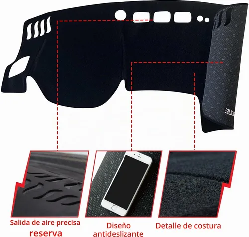 Vista 2 de Cubierta Alfombrilla Tapete para Tablero Dashboard Antideslizante Personalizada Compatible con Nissan Rogue 2021 2022 2023 Protector Parasol Sin HUD