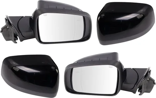 Vista 125 de TRQ Conjunto de 2 piezas de espejo lateral para conductor y pasajero, ajuste eléctrico, sin calefacción, sin memoria, color negro, compatible