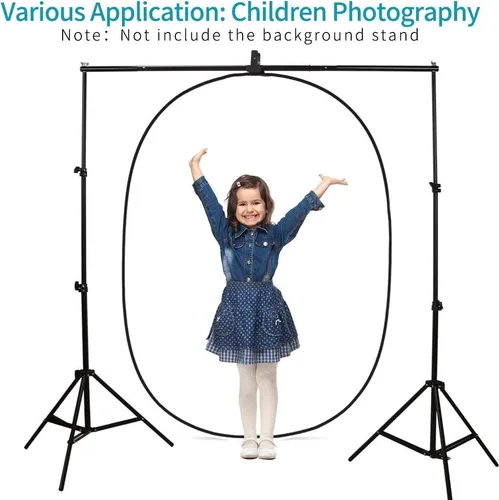 Vista 6 de 4.92X3.28 pies (1.5mX1m) 2 en 1 Reflector plegable de muselina de poliéster negro y blanco, fondo de fotografía portátil, reversible, con bolsa