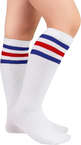 Vista 2 de Zando Calcetines de fútbol para niños pequeños, calcetines de béisbol y softbol, calcetines atléticos, calcetines de uniforme hasta la rodilla