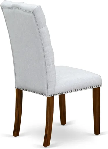 Vista 10 de East West Furniture ANEL3-ANA-05 Juego de mesa y sillas de cocina de 3 piezas contiene una mesa redonda de comedor con pedestal y 2 sillas Parsons
