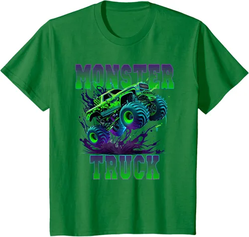 Vista 3 de Camiseta Monster Truck 4x4, Negro
