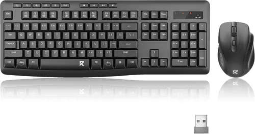 Vista 10 de Redragon Combo de teclado y mouse inalámbricos, teclado ergonómico de computadora de tamaño completo de 2.4 G con mouse inalámbrico ajustable DPI
