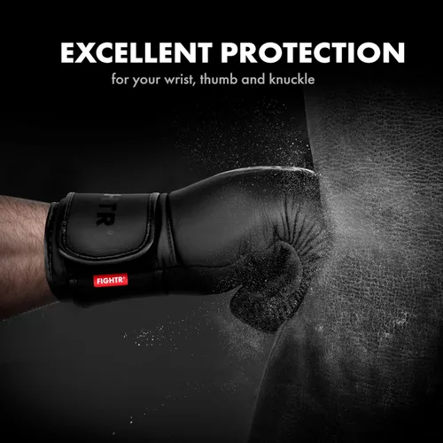 Vista 3 de Guantes de boxeo FIGHTR® Pro hechos de cuero genuino Para hombres y mujeres para boxeo, MMA, Muay Thai, Kickboxing y artes marciales 10 12 14 16