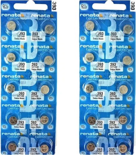 Vista 10 de Renata 393 SR754W Baterías – 1.55 V Óxido de Plata 393 Batería de reloj (2 unidades)
