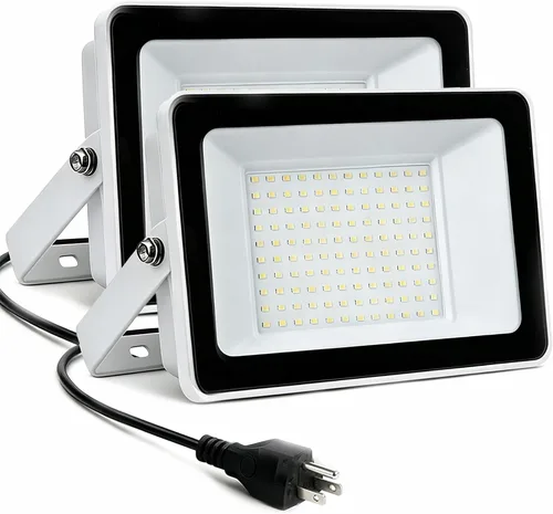 Vista 9 de UFOND Luz de inundación LED de 5000 lúmenes con enchufe, paquete de 2 Blanco