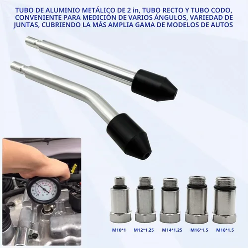 Vista 4 de ZKTOOL Probador de compresión de cilindro de motor de 11 unidades (todos los vehículos) de 300 PSI con M10 M12 M14 M16 M18, kit adaptador