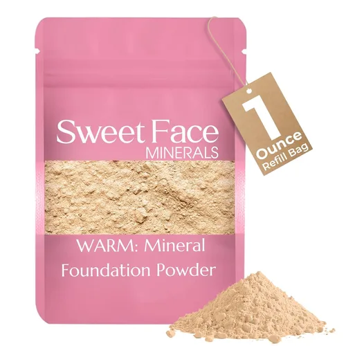 Vista 26 de Sweet Face Minerals - Recambio de polvo de base (BEIGE) (bolsa de 0.42 oz) por Sweet Face Minerals, polvo de maquillaje ligero y mineral suelto