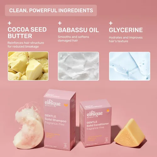 Vista 4 de Ethique - Barra de champú suave sin perfume con manteca de cacao; libre de plástico, vegano, sin crueldad, 3.88 onzas - Anteriormente Bar Minimum