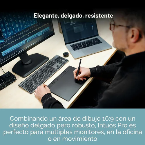 Vista 7 de Wacom Intuos Pro Bluetooth Profesional de Tamaño Mediano para Dibujo Gráfico con Lápiz Pro 3, Compatible con Mac, Windows - Edición 2025 Tableta