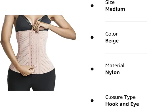 Vista 12 de Entrenador de cintura Cincher, moldeador de cuerpo, entrenamiento deportivo para reloj de arena, 6 piezas de compresión superior de hueso de acero