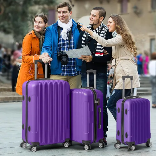 Vista 9 de Karl home Juego de 3 maletas de mano rígidas con ruedas giratorias y bloqueo TSA, equipaje portátil ligero de ABS para viajes, negocios