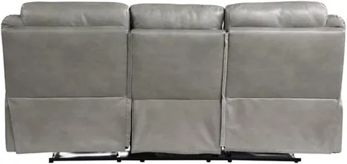 Vista 5 de Pemberly Row Sofá reclinable doble tradicional de piel sintética de 20 pulgadas en gris