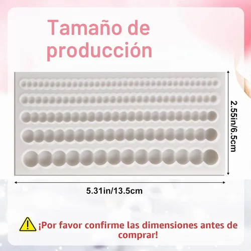 Vista 2 de Moldes de fondant de perlas para decoración de pasteles, cadena de perlas hemisféricas, decoración de bordes de perlas de silicona, molde de fondant