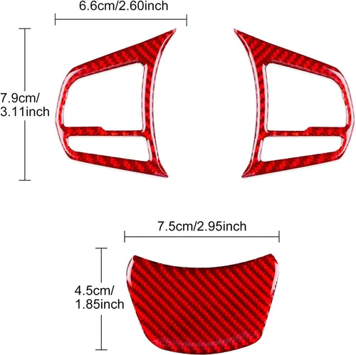 Vista 2 de AIRSPEED Adhesivo decorativo para volante de automóvil, marco de botón de fibra de carbono, para Toyota Supra GR A90 A91 MK5 2019-2022, rojo