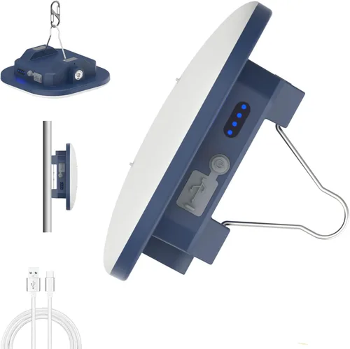 Vista 7 de Luces LED de campamento de 4 pulgadas recargables de 1500 lúmenes, 10000 mAh, hasta 120 horas de funcionamiento, 4 modos de luz, IP54 resistente al
