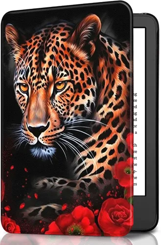 Vista 16 de Funda para Kindle básico de 6 pulgadas (11.ª generación), múltiples ángulos, piel sintética, delgada, con función de encendido y apagado automático