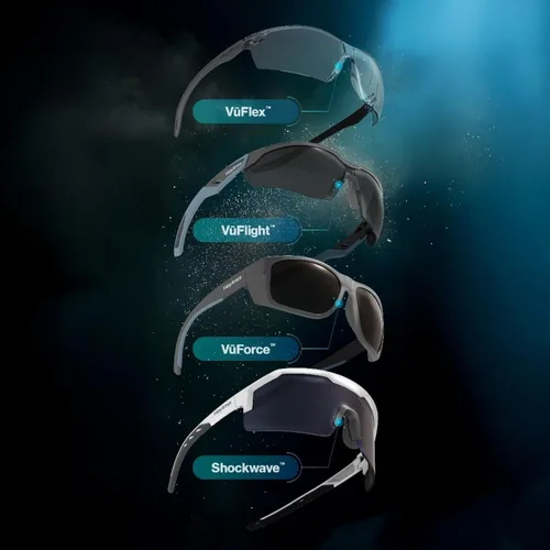 Vista 4 de HexArmor Shockwave Gafas de seguridad para trabajo ANSI Z87+, UV, antivaho, polarizadas