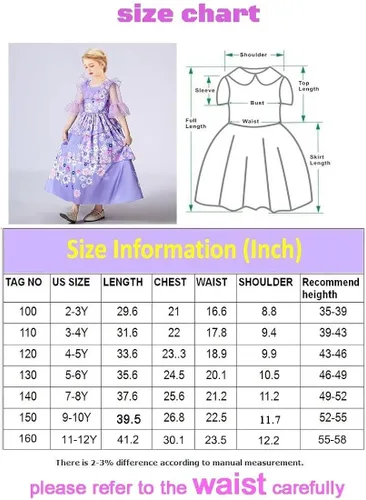 Vista 5 de SZ-TONDA Disfraz de princesa para niños, ropa de cosplay de Halloween para niñas