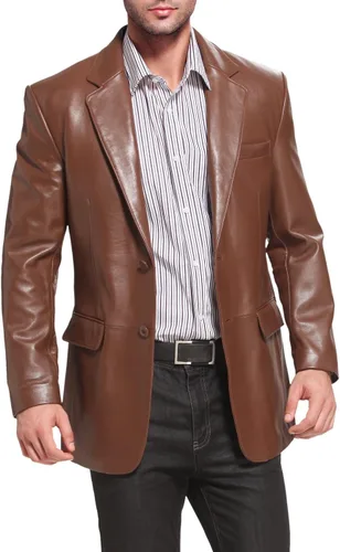 Vista 3 de BGSD Richard Classic - Chaqueta deportiva de piel de cordero para hombre (regular, grande y alta y corta)