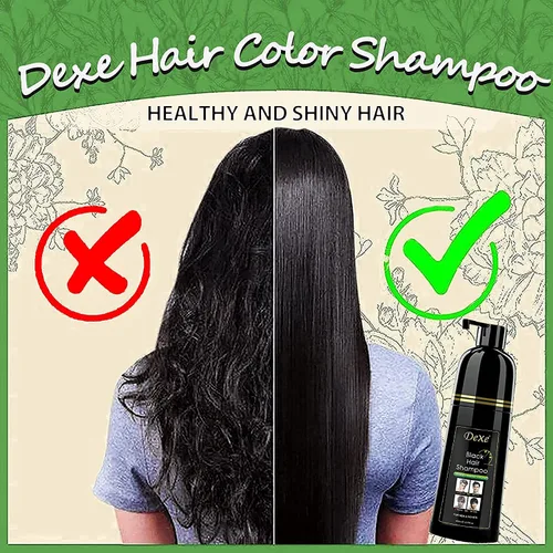 Vista 8 de Dexe - Champú de tinte para el cabello, 14.1 onzas líquidas, cobertura de cabello gris, tinte para cabello negro, champú de color para el cabello