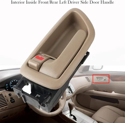 Vista 3 de Manija de puerta interior interior delantera trasera izquierda del lado del conductor para Toyota Avalon 2000-2004, Sequoia 2001-2007, Tundra