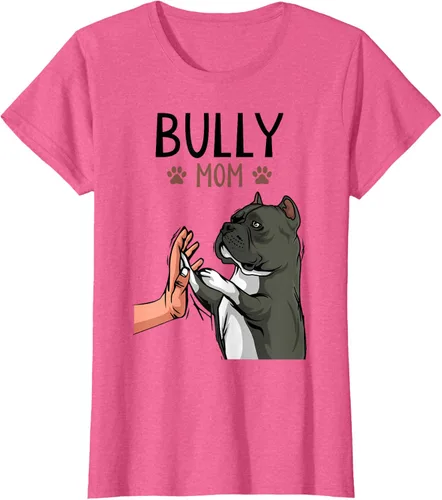 Vista 65 de American Bully Mom Cute Dog Mama Camiseta divertida para mujer, Blanco, S