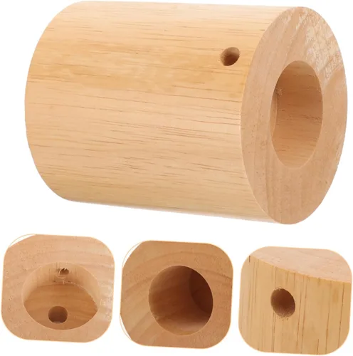 Vista 5 de DOITOOL Lámpara de mesa de madera Base Base Cilindro Diseño Moderno Lámpara Soporte Luz de noche para escritorio
