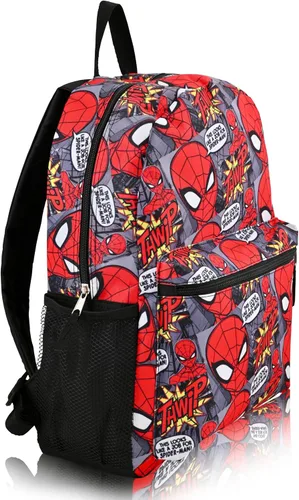 Vista 2 de Marvel Spider-Man - Mochila para niños, mochila escolar de 16 pulgadas Gris