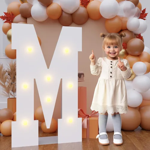 Vista 24 de Letras de marquesina de 3 pies de alto, letras y para decoraciones de fiesta de cumpleaños Light up Letters without Sidewalls, Lightweight Foam