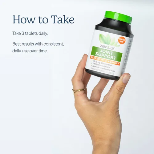 Vista 4 de Zenwise Health Suplemento de apoyo articular con glucosamina, condroitina, MSM, curcumina y sulfato, salud articular para mujeres y hombres, apoyo