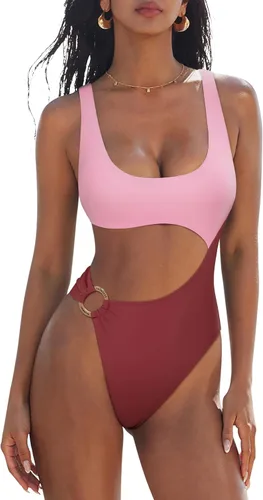 Vista 18 de SUUKSESS Traje de baño sexy de una pieza con control de abdomen para mujer