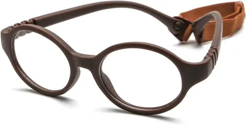 Vista 15 de Baby Glasses 0-1 Year - XXS Round Infant Glasses with Strap 38-14-120 - Clear Newborn Spectacles for Prescription Negro