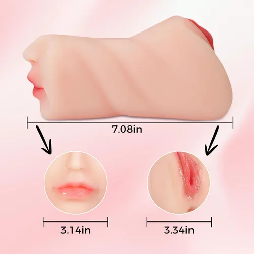 Vista 4 de Masterburbatar masculino 3 en 1 manos libres tamaño real bolsillo coño libre tamaño real máquina de silicona Blowjobob para hombre hombre