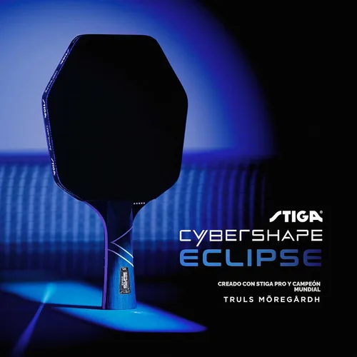 Vista 4 de STIGA Cybershape Eclipse - Pala de ping pong – Raqueta de tenis de mesa de rendimiento profesional – Paleta hexagonal de calidad de torneo