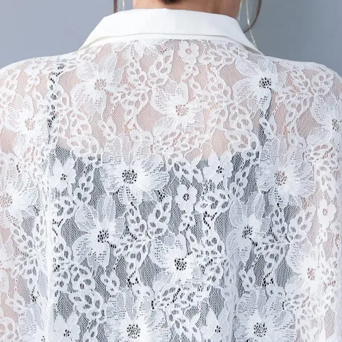 Vista 5 de Elegtiskas Chal de encaje corto con solapa para mujeres y niñas