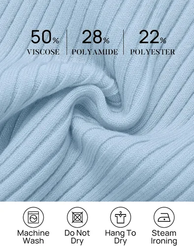 Vista 5 de ZESICA - Camisas de manga larga y cuello redondo para mujer, suéter básico e informal de punto y corte ajustado para primavera