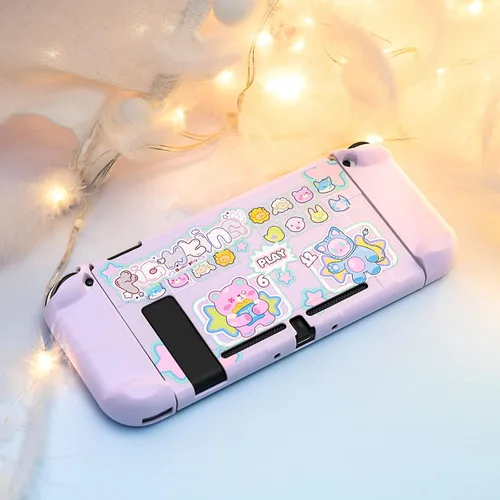 Vista 8 de GeekShare Protective Case Slim Cover Case Compatible with Nintendo Switch and Joy Con - Shock-Absorption and Anti-Scratch Animal Fighter