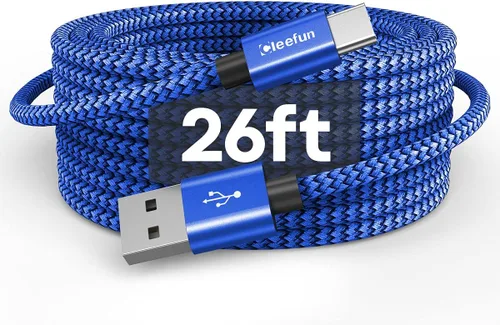 Vista 7 de CLEEFUN Cable USB C extralargo, 26 pies / 26.2 ft, cable de alimentación USB a USB C - Cable de carga tipo C de 26 pies (sin datos) para teléfono