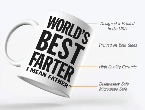 Vista 2 de World's Best Farter I Mean Father - Taza de café divertida para papá, taza para el día del padre, regalos de niños, hijos, papás, taza de café de 15