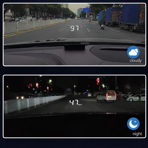 Vista 4 de OBD2 HUD, coche HUD velocímetro pantalla parabrisas proyector multifunción indicador alarma fatiga conducción recordatorio