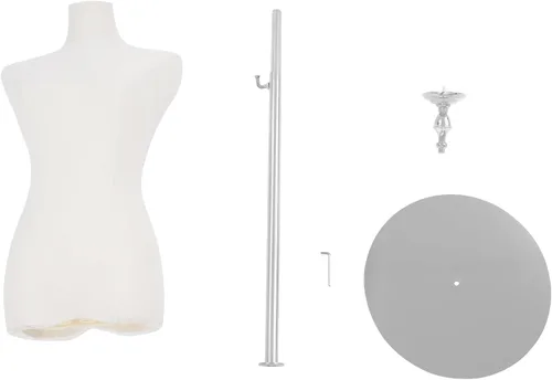 Vista 9 de Maniquí de forma de vestido, 27-51 pulgadas de altura ajustable, cuerpo de maniquí, cuerpo de maniquí femenino, torso femenino, soporte para ropa